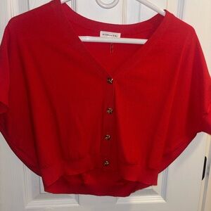 Red Short Top With Gold Buttons ❤️